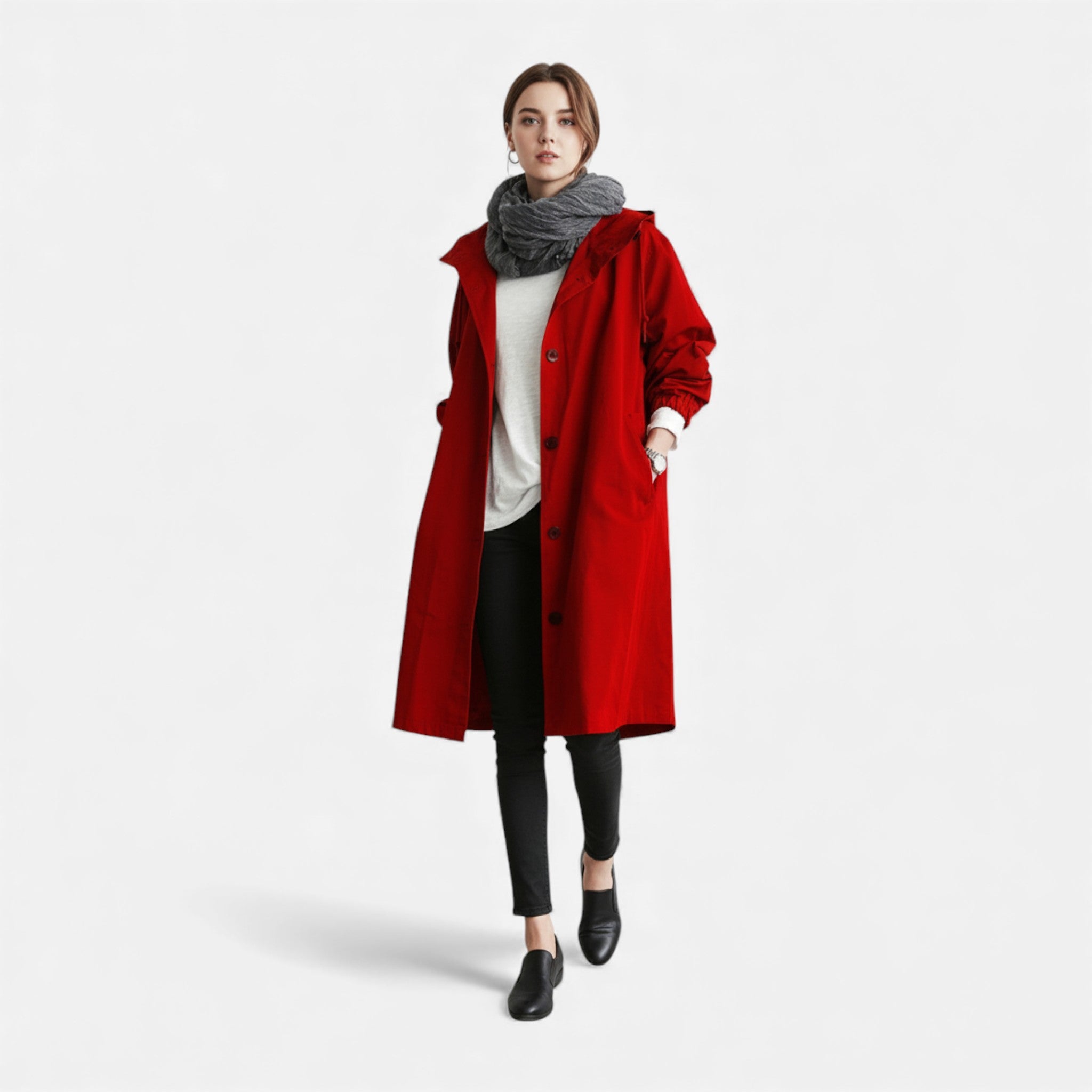 Amarendi | Trench Femme – Capuche Élégante