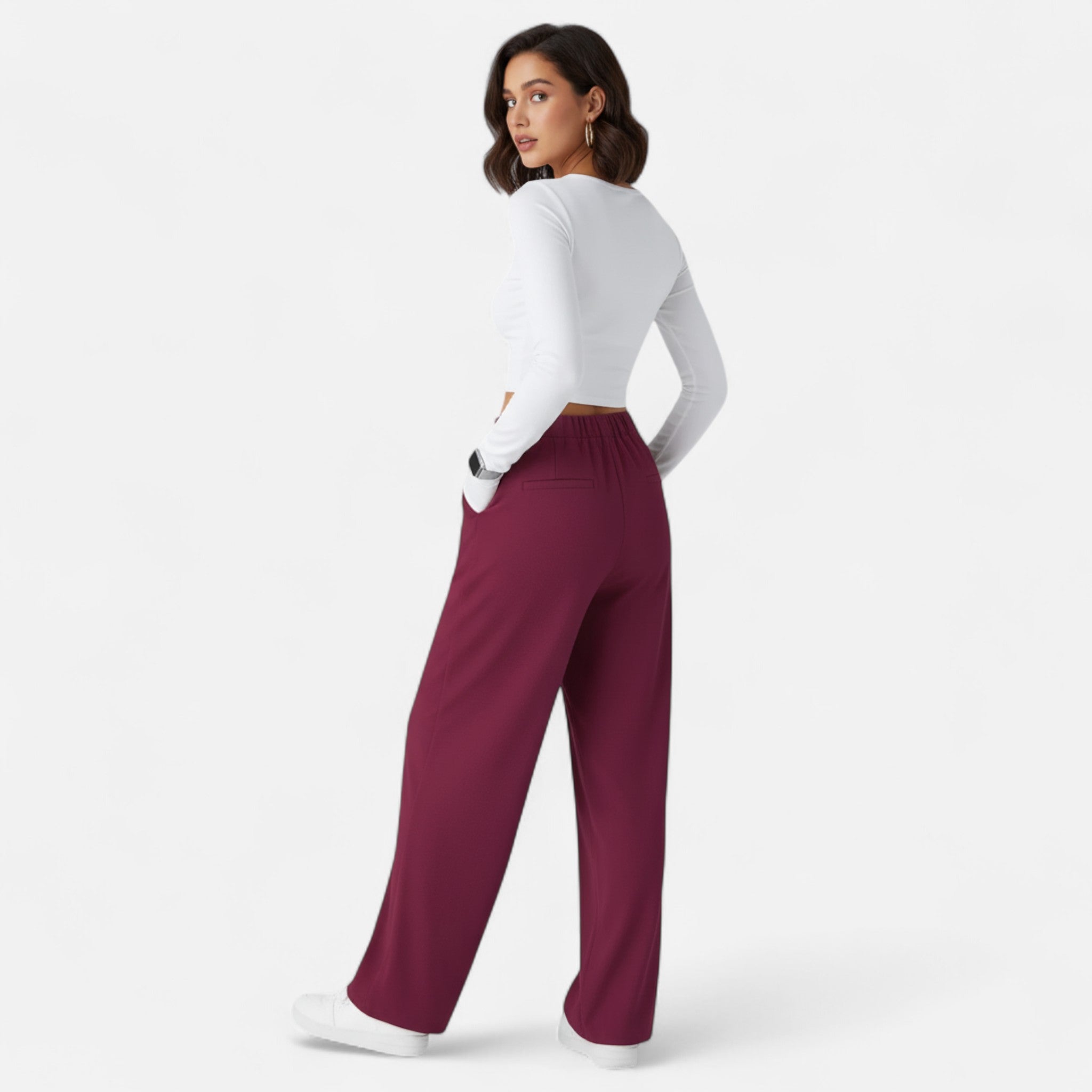 Amarendi | Pantalon Femme De Travail Classique À Jambes Larges