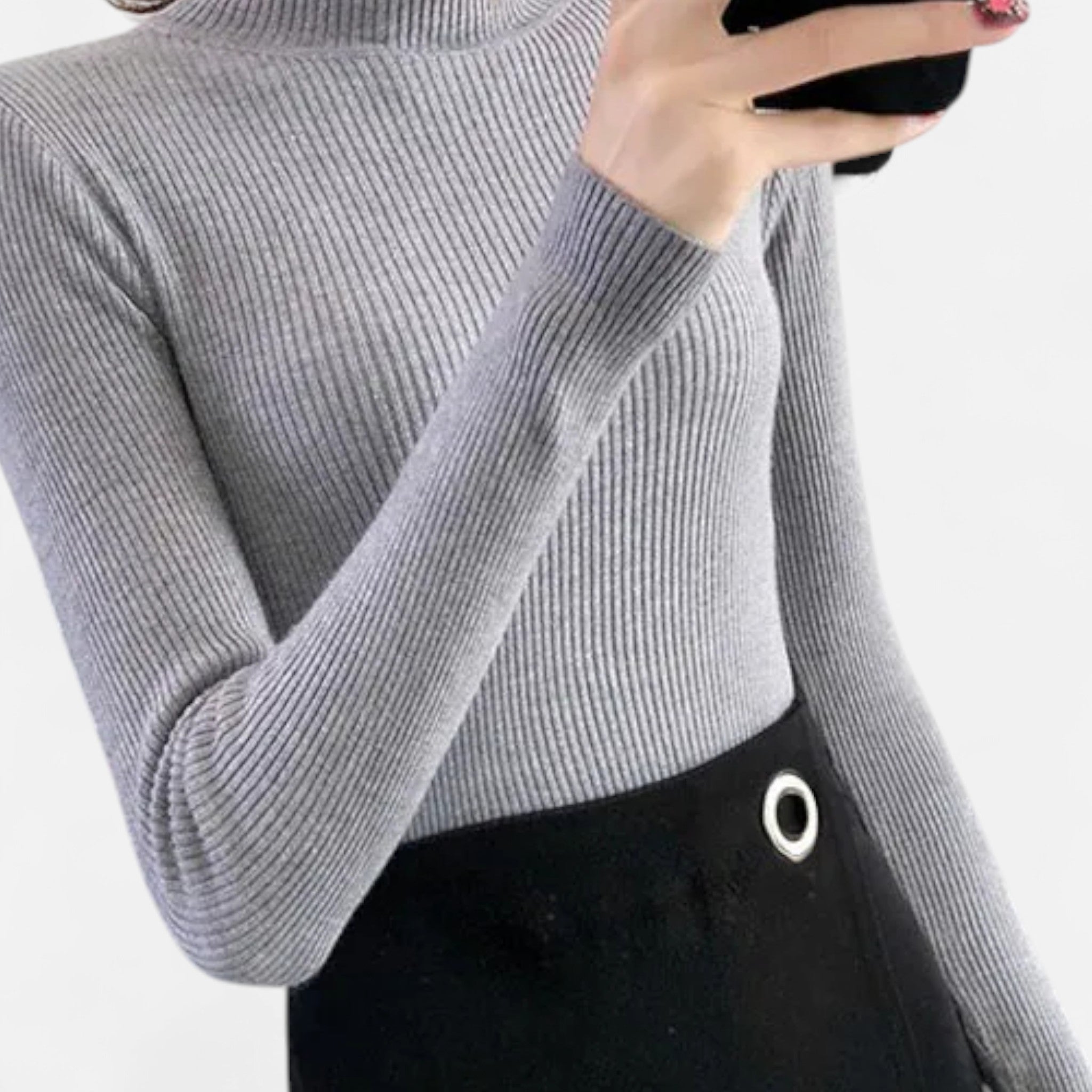 Amarendi | Pull Femme Col Montant Vintage